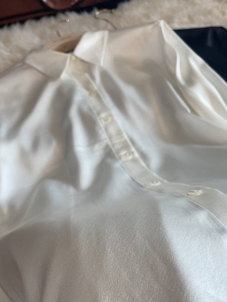 Suye satin shirt real silk shirt ladies elasticity 2024 spring and summer high -level professional clothing satin silk top