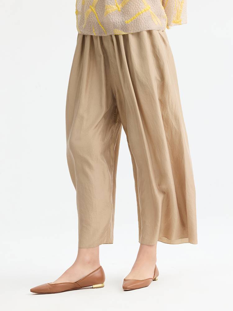 Zero burden ~!Lightless MS Sommelon is really loose waist Wild leg pants Silk silk anti -mosquito casual pants