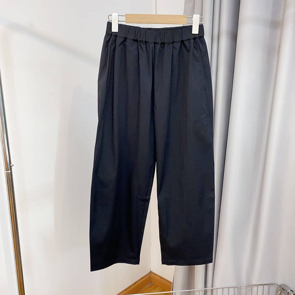 Model Licensed Silk Books Super comfortable thin, dry, breathable, loose waist, nine points, wide -legged Harun pants summer