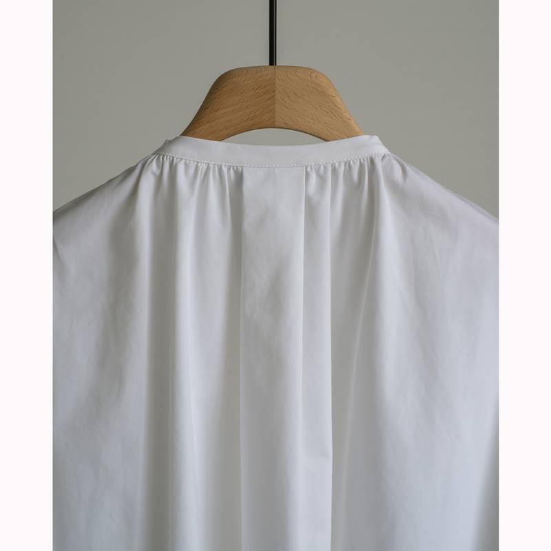 COS women's unique product rich contour, super large silhouette cotton mid -length round neck white shirt round neck big sleeves