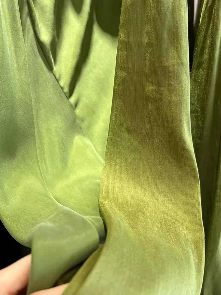 Export cutting European cargo olive green simulation shirts female spring loose laziness, wearing shirt