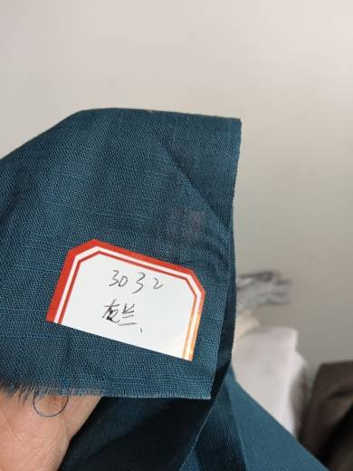 3032 linen color weave gray blue, soft, soft, comfortable, slightly penetrated tail goods Summer fabric precision