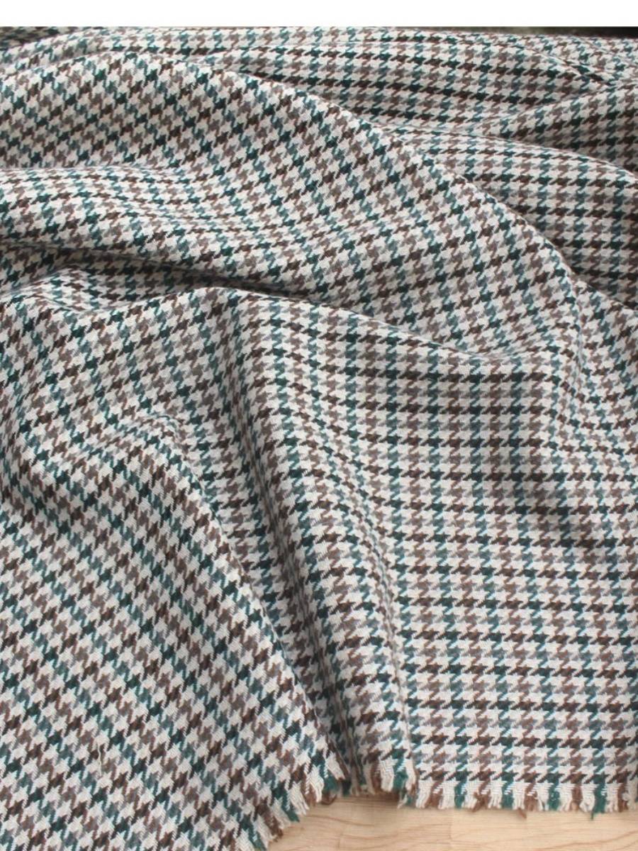 Brown medium thick coarse spinning thousands of bird grid fabrics autumn and winter coat, skirt hat fabric