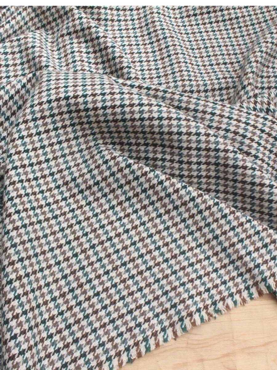 Brown medium thick coarse spinning thousands of bird grid fabrics autumn and winter coat, skirt hat fabric
