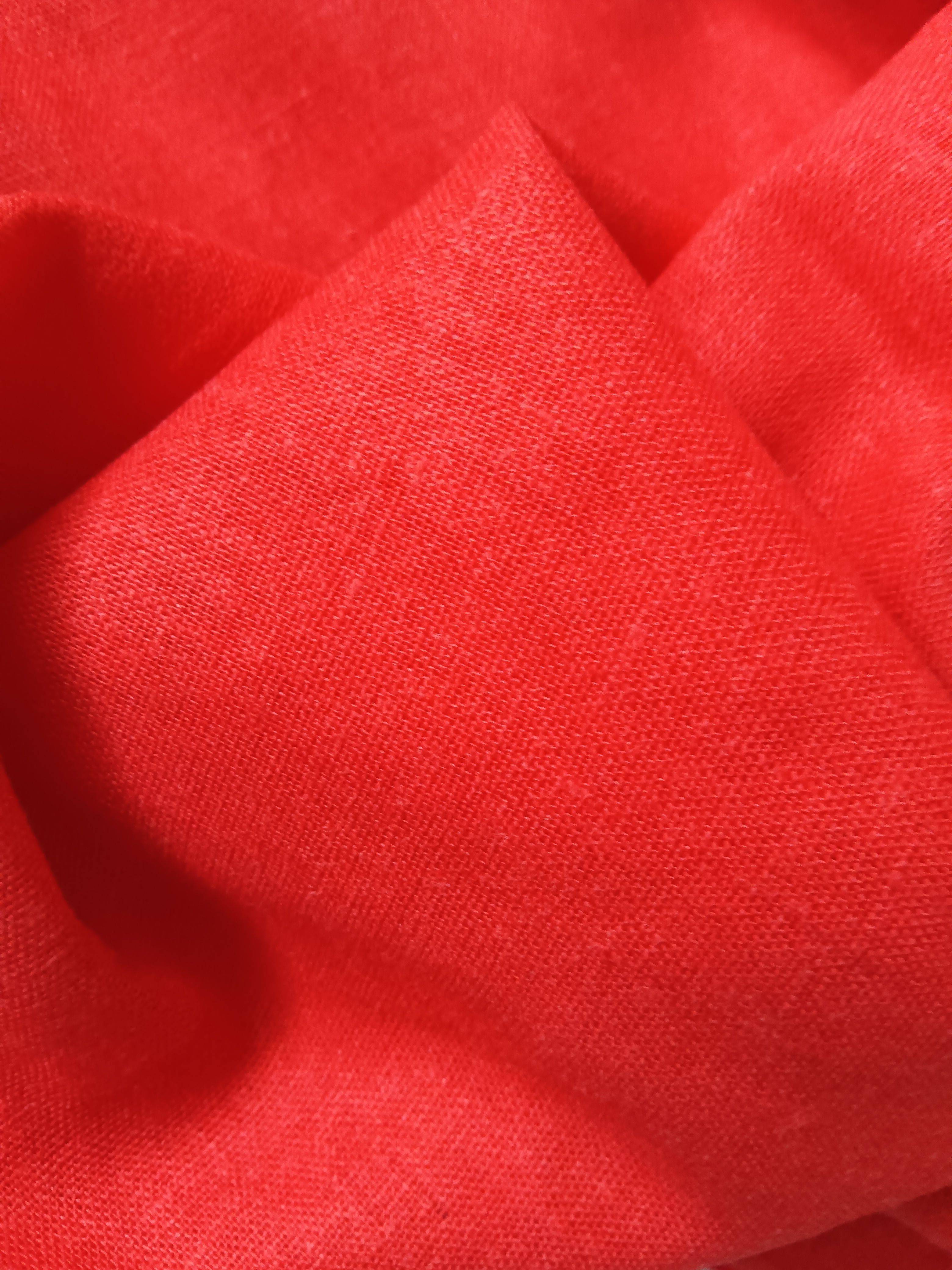 8022 cotton and hemp Roughness, unprepared red, thin summer clothing fabric tail goods