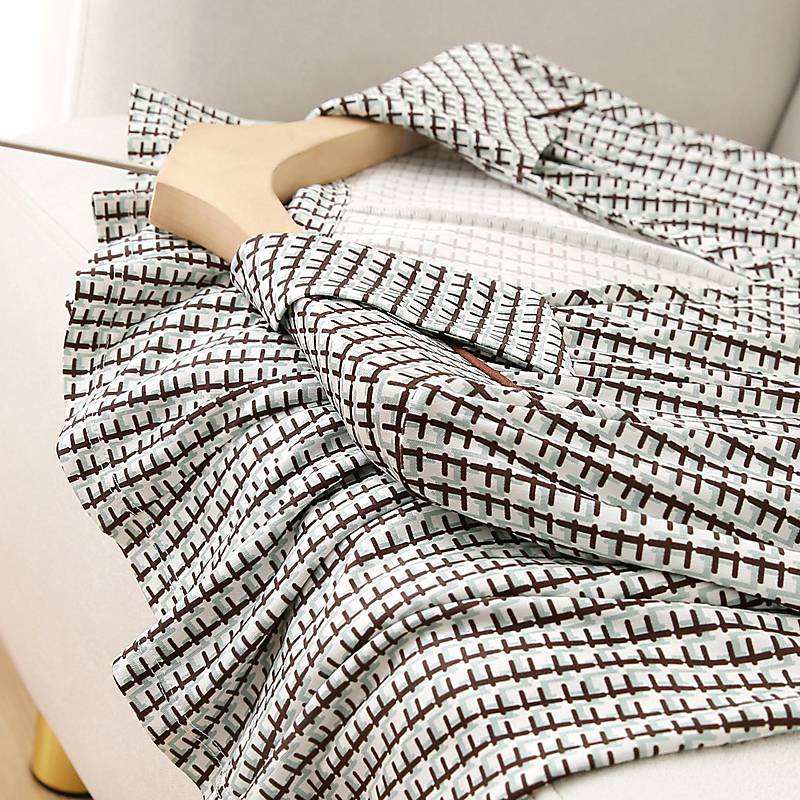 Gao luxury!Super weighted 6A -level strong twist knitted silk!Naked mulberry silk printed waist waist thin dress summer summer