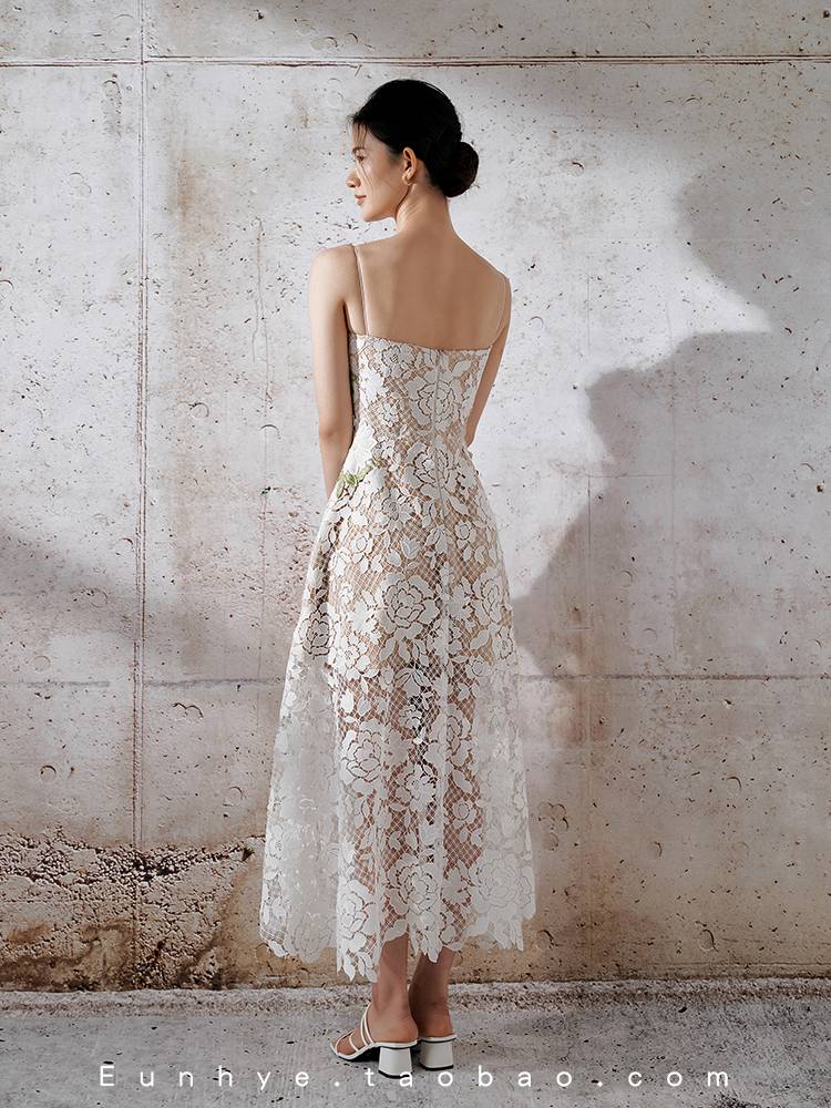 2023lob home Vietnam niche three -dimensional lace lace camisole skirt end dignified dress dress small dress