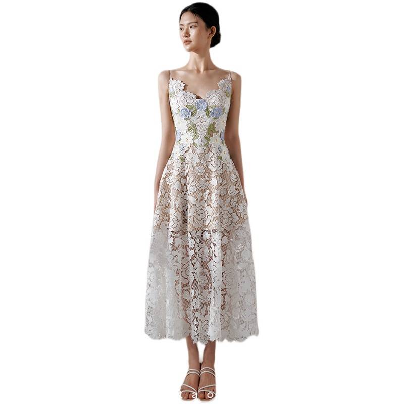 2023lob home Vietnam niche three -dimensional lace lace camisole skirt end dignified dress dress small dress