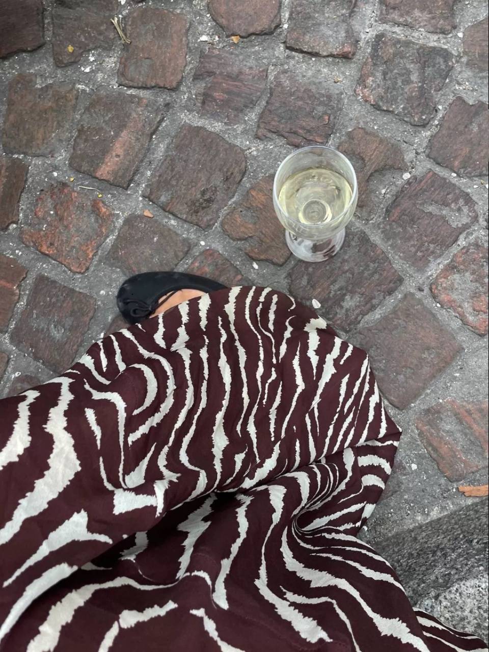 The exquisite and elegant in the 1970s ~ Domi Brahma French dress, the zebra pattern silk silk holiday long skirt female
