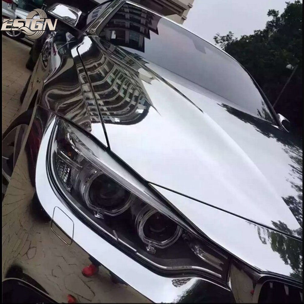 Mirror Chrome Silver Car Wrap Vinyl Film Foil Stickers Custom Automotive Cover Decal