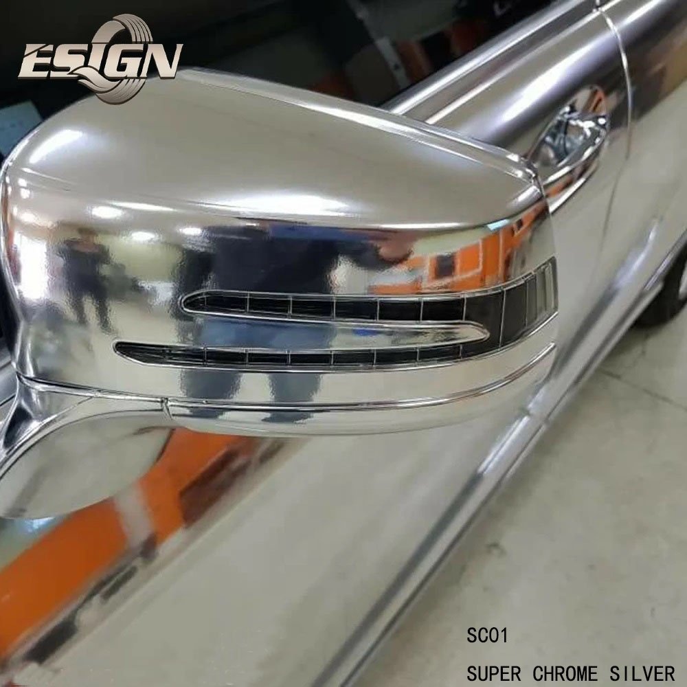 Mirror Chrome Silver Car Wrap Vinyl Film Foil Stickers Custom Automotive Cover Decal