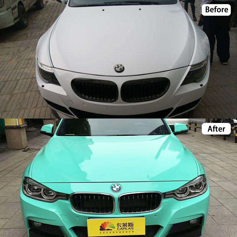 High quality glossy green 1.52*30M for car wrapping vinyl Smooth film Stickers