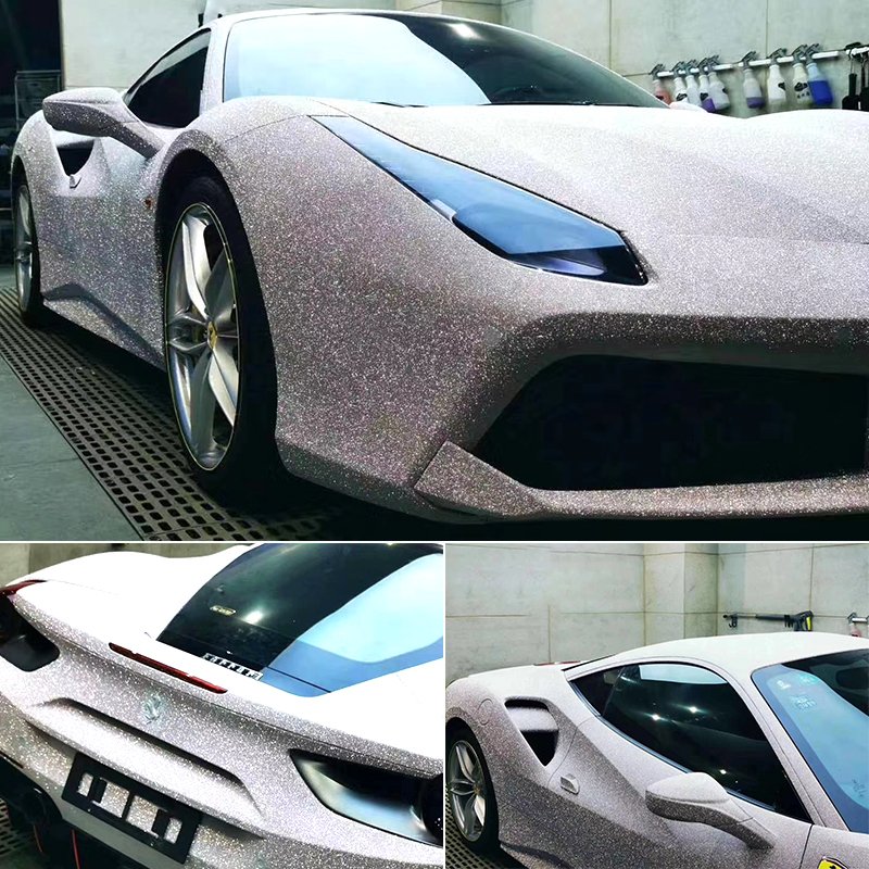 Wholesale Super Stone Glitter Diamond Self Adhesive Vehicle Decoration Color Change Sparkle Vinyl Sticker Car Wrap