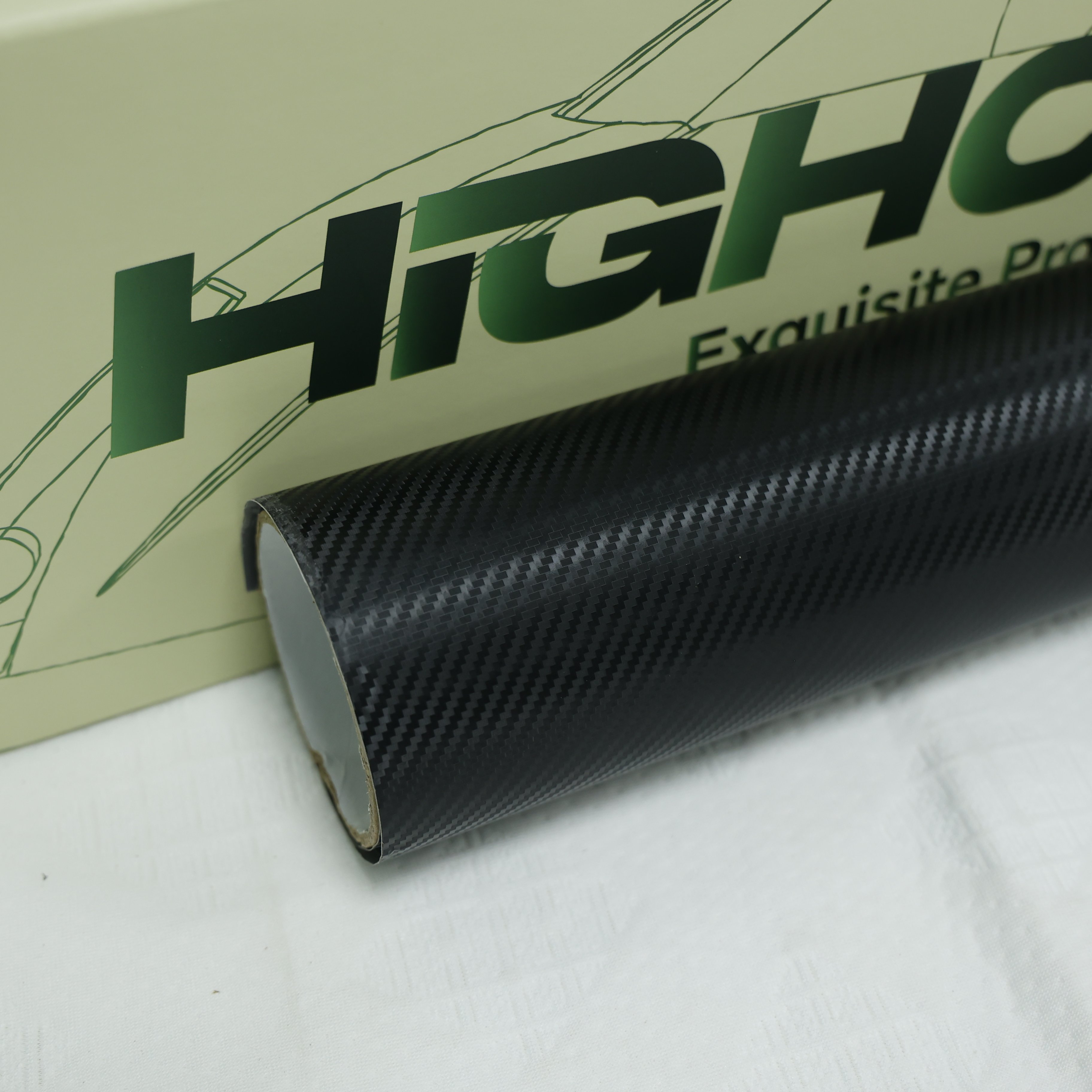 Retail Wholesale HIGHCOOL 6.5mil PVC Car Wrap Film Self-Healing Carbon black Full High Gloss Tint Color Changing Car Film