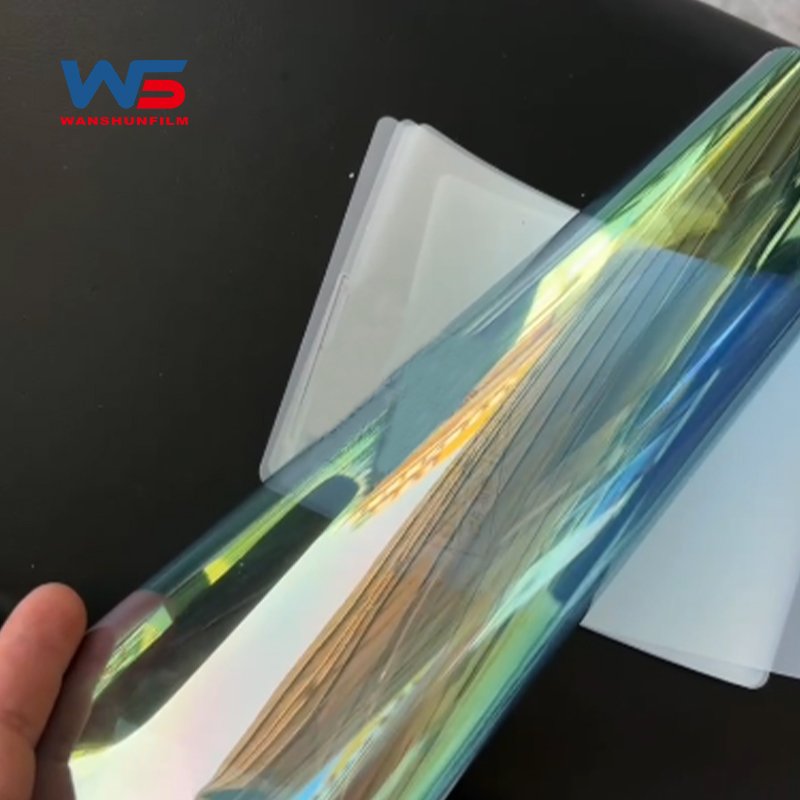 Custom Global Lowest Price PPF Source Factory 74% Golden Green Chameleon Film 2023 More Color Chameleon Window Films New Style