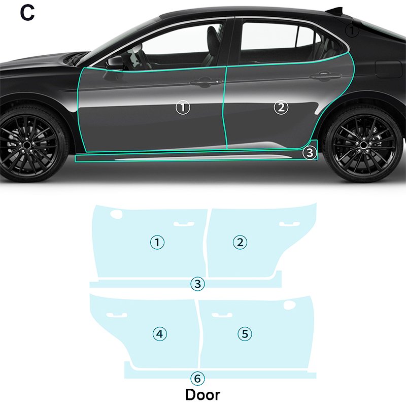 For Toyota CAMRY SE XSE 2021-2024 each part TPU PPF pre-cut car anti-scratch self-healing transparent paint protective film