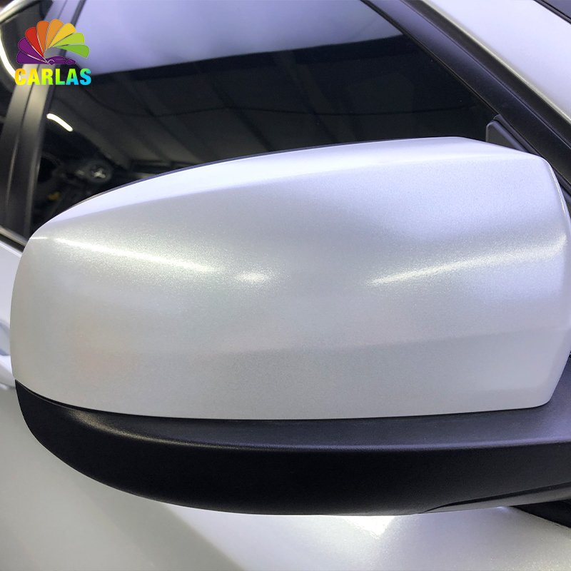CARLAS 1.52*16.5M PVC Material Metal Pearl White Vinyl Wrap Film Sticker Auto Color Changing Film