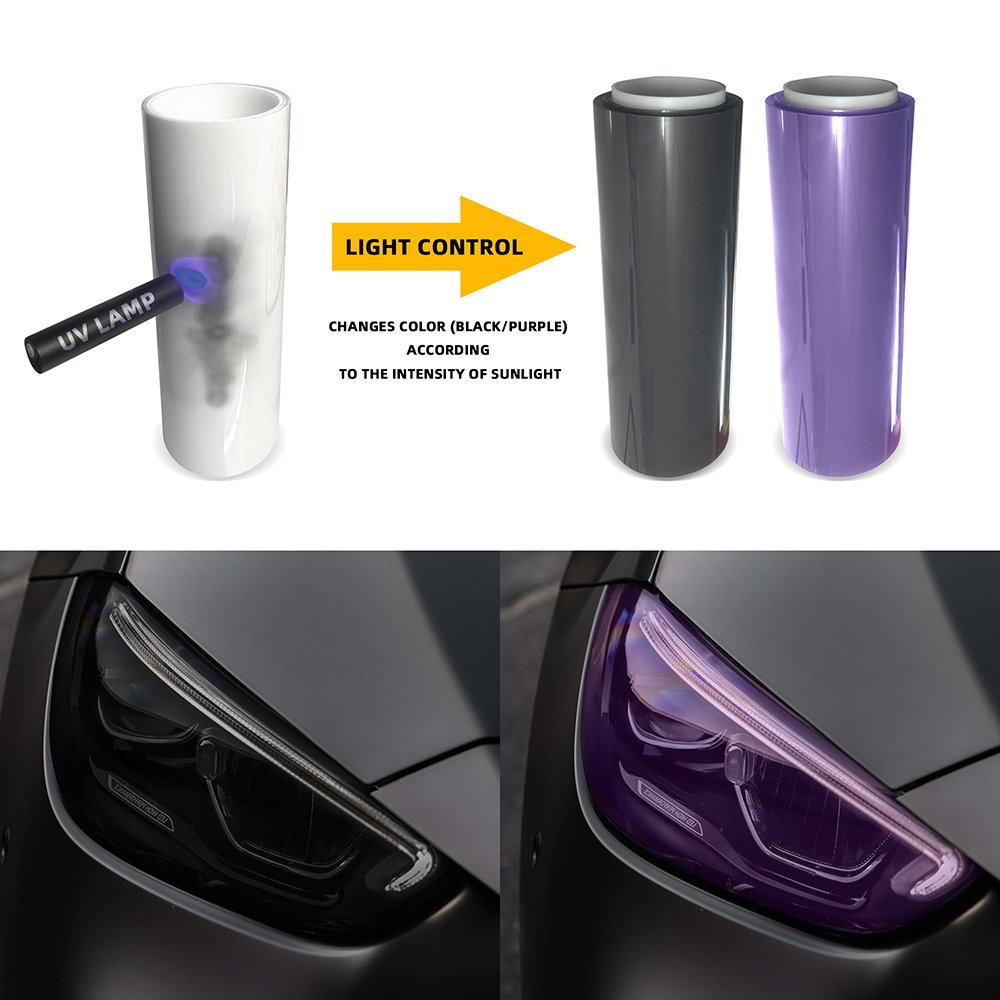 Best Price 0.3*1m Self-Healing Top TPU Coating Car Light Film UV Proof White Black Photochromic Headlight Tinting Car Films