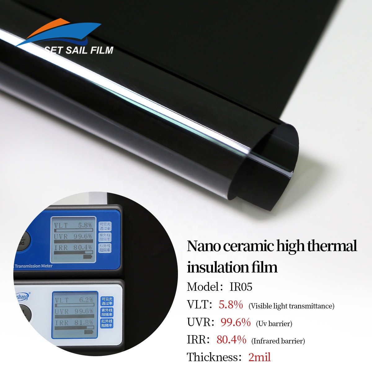 Customized factory IR05 Nano ceramics car window film,car glass film window tint film,Anti Scratch car films protection