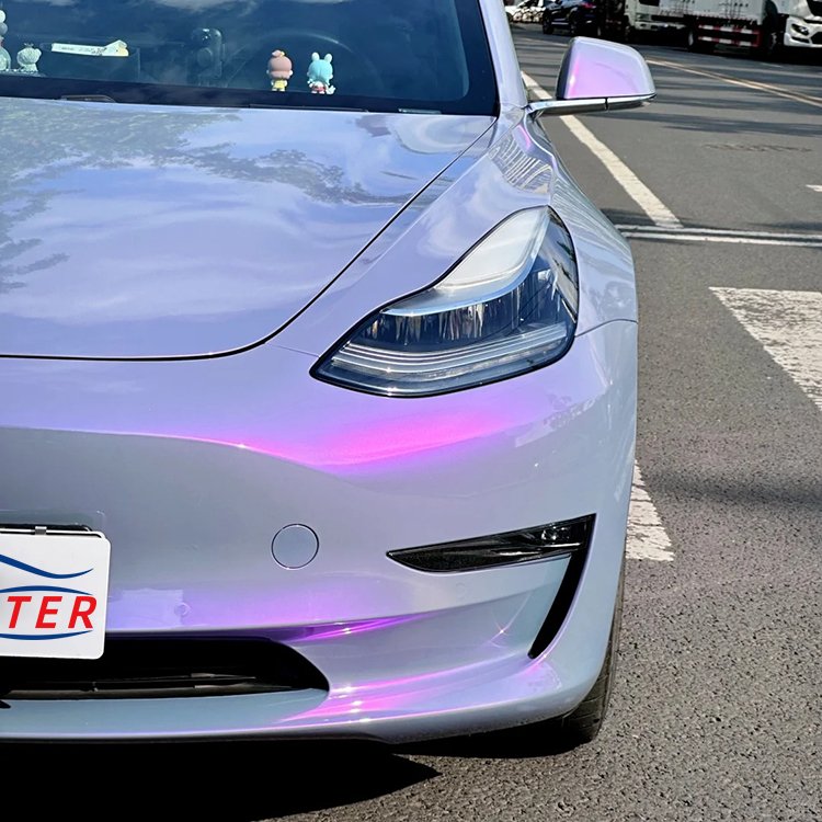 Wrap Film Car Vinyl Color Changing Air Release Self Adhesive PVC Magic Candy Two Color Candy Dream Grey Purple Body Sticker
