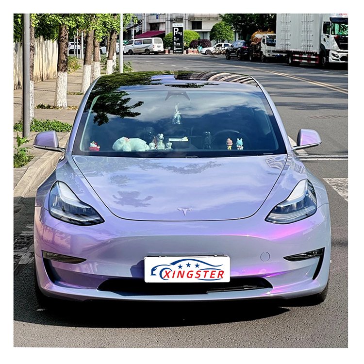 Wrap Film Car Vinyl Color Changing Air Release Self Adhesive PVC Magic Candy Two Color Candy Dream Grey Purple Body Sticker