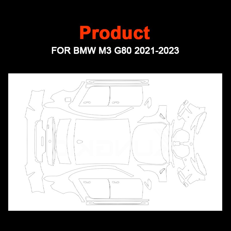 For BMW M3 G80 TPU full car custom transparent anti-scratch film pre-cut protective film