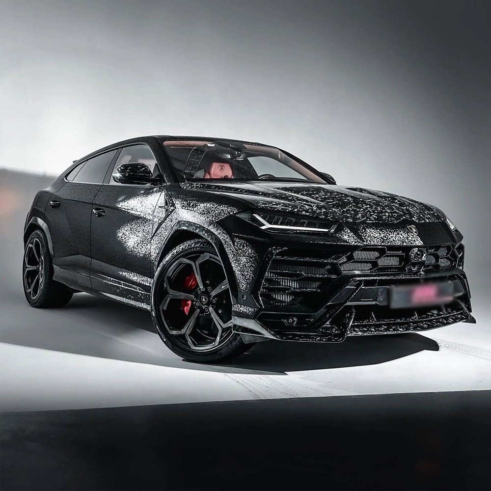 Car PET Laser Carbon Fiber Car Camo Black Meta-universe Vinyl Wrap High Quality Roll With Air Release