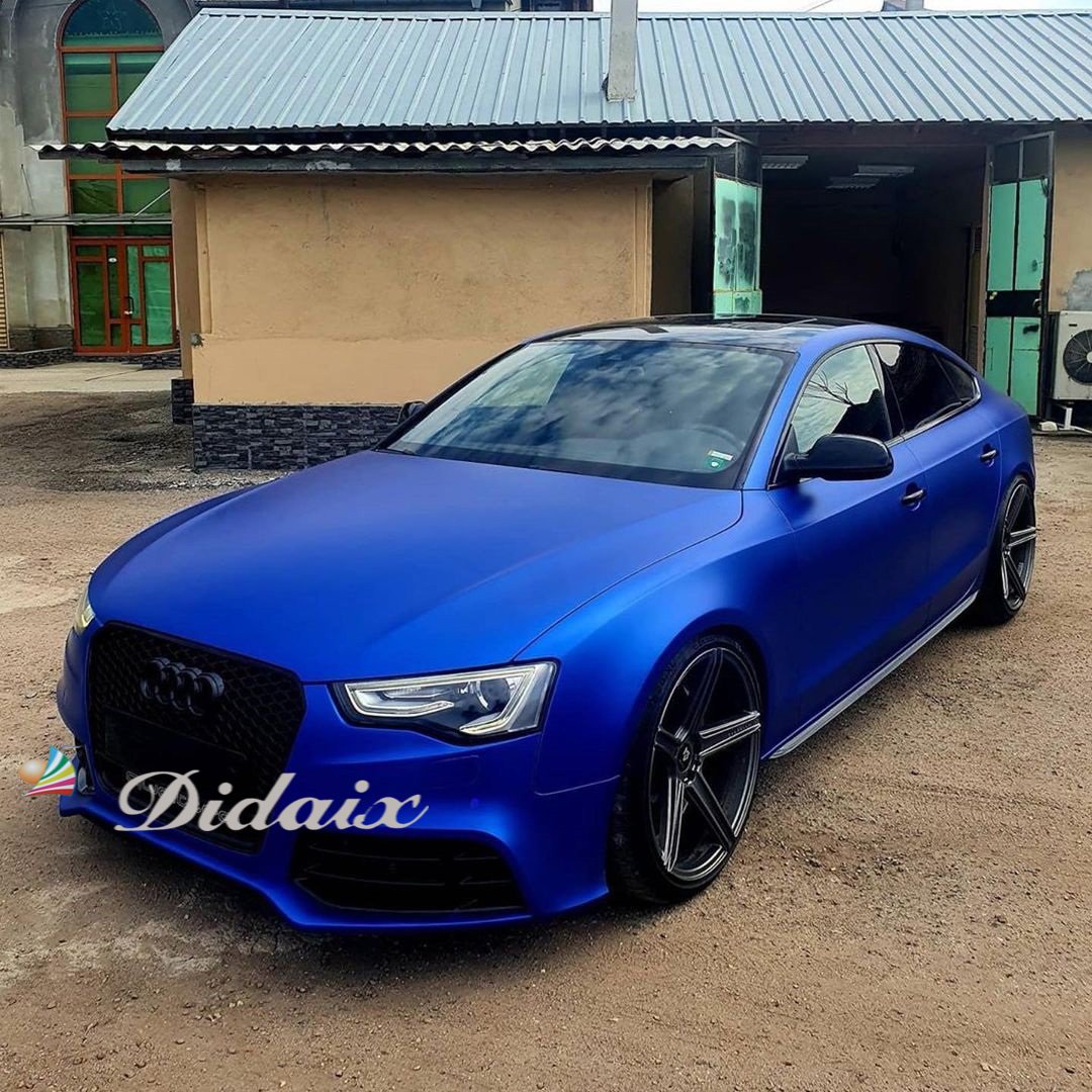Reasonable Price Air Bubble Free 50CM x 9M Matte Chrome Dark Blue Vinyl Wrap Car Film Vehicle Wrapping Vinyl