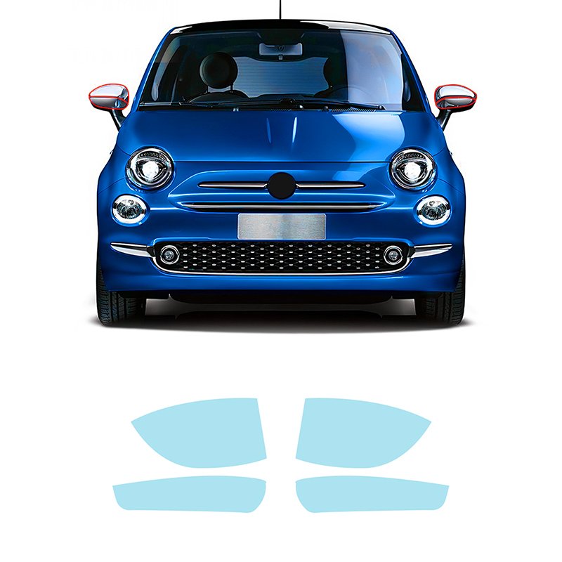 Car Front Headlamp Film for Fiat 500 2017-2024 Tpu Transparent Protective Film Exterior Headlight Strips Car Sticker