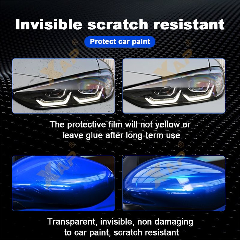 Car Front Headlamp Film for Fiat 500 2017-2024 Tpu Transparent Protective Film Exterior Headlight Strips Car Sticker
