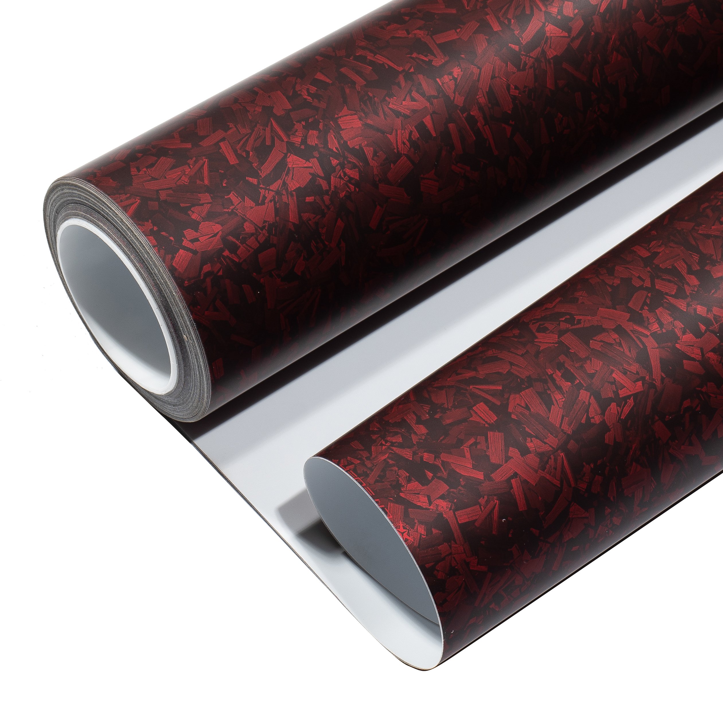 PET matte carbon fiber ethylene packaging film for external protection and customization of automobiles, with red pattern design