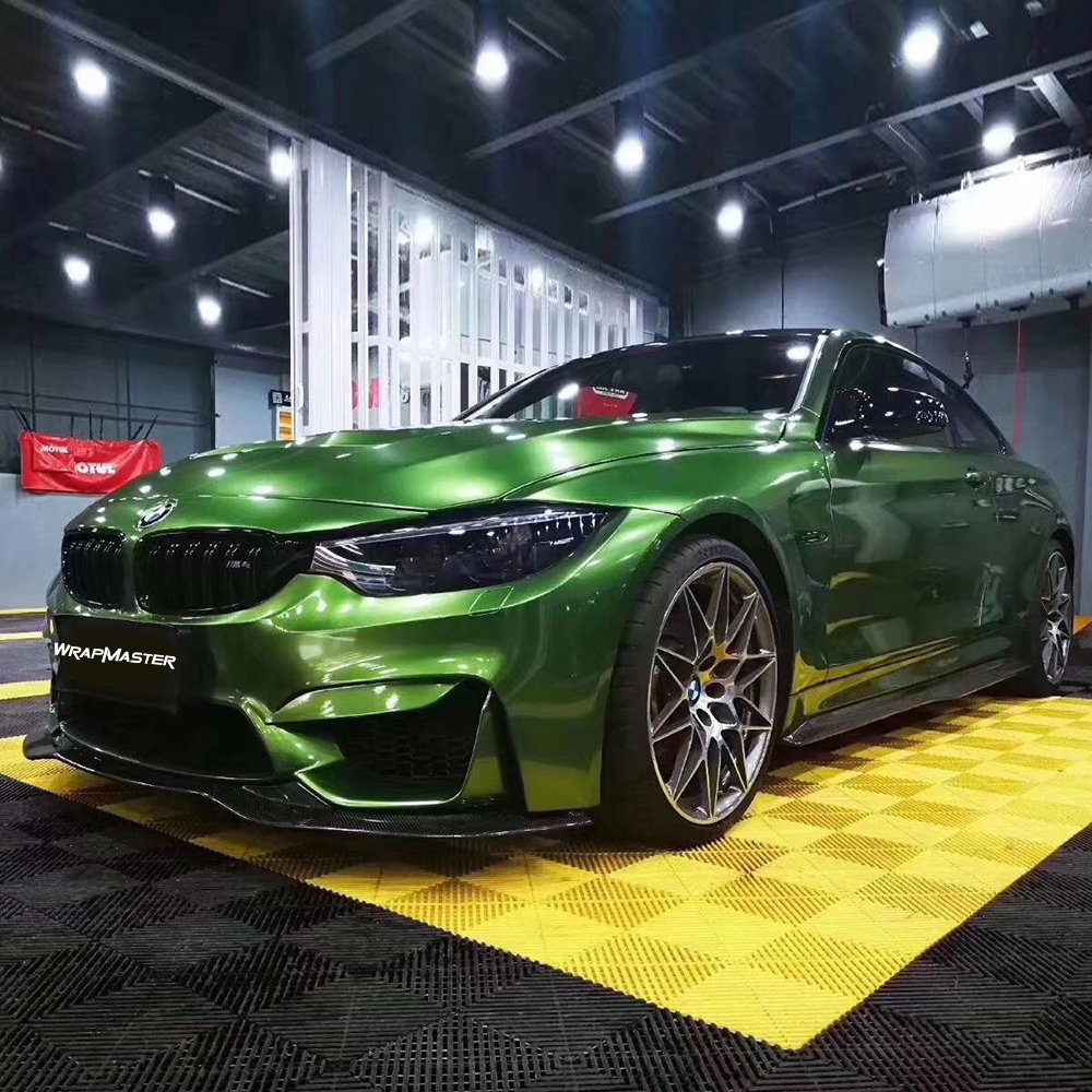 Easy Install PET Line Gloss Metallic Mamba Green Car Paint Protective Films Automobiles Vinyl Wrap Manufacturer