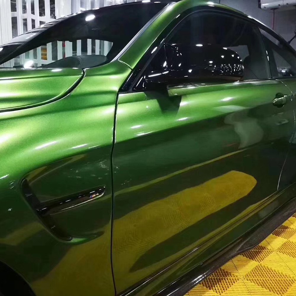 Easy Install PET Line Gloss Metallic Mamba Green Car Paint Protective Films Automobiles Vinyl Wrap Manufacturer