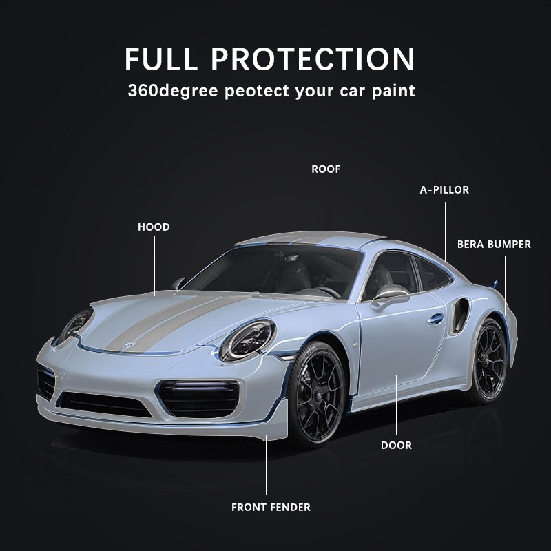 Automotive High Gloss Nano Coated TPU Film Self-Healing Adhesive Wrapping PPF Paint Protection car Body film