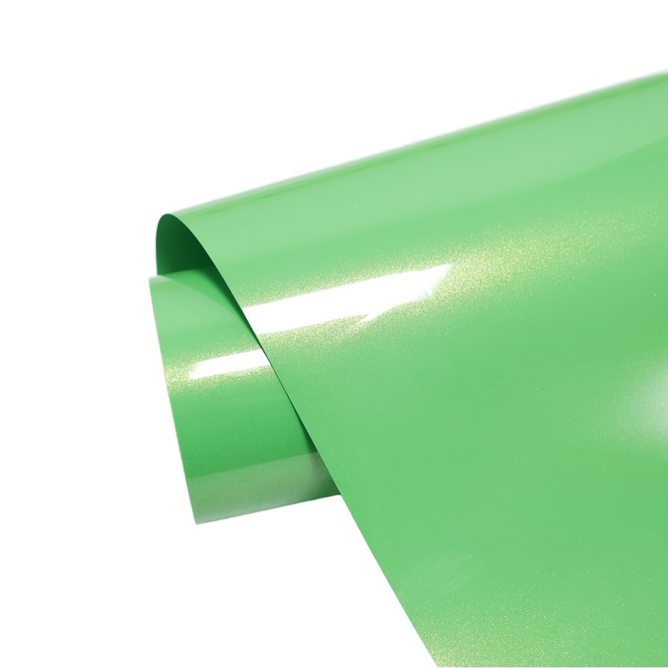 Self-healing Glossy HIGHCOOL Anti Scratches 6.5mil PVC Car Wrap Film Super Fancy Apple Green Full Tint Color Changing Car Film