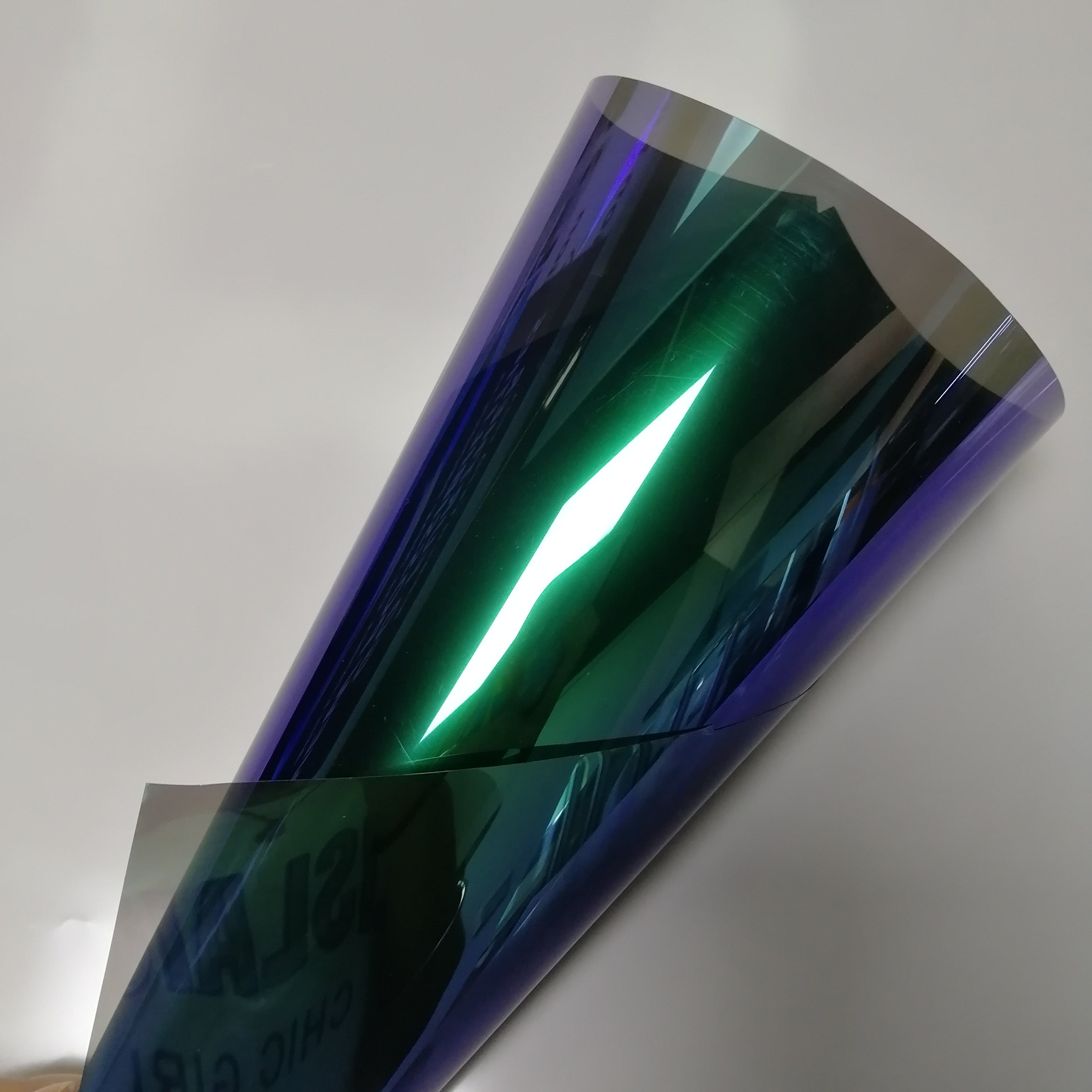 20% VLT ML2099 purple to green chameleon glass car film good heat-resistant 2mil self-adhesive beautiful solar tint
