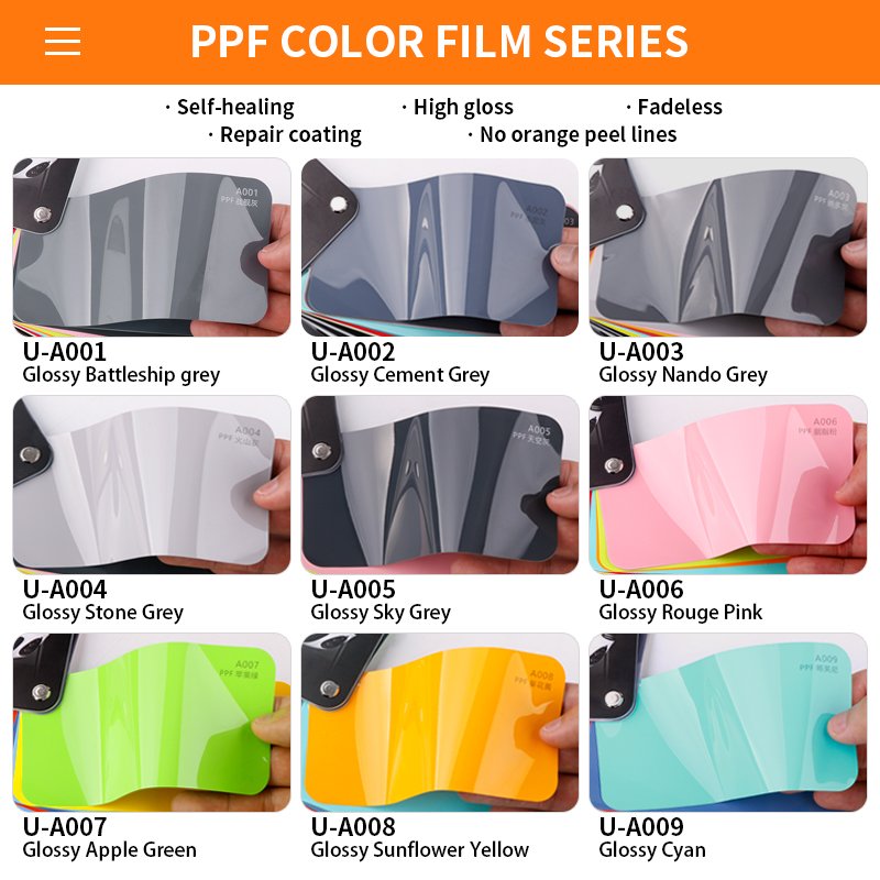 High Quality Satin Black Nardo Grey Color Change Film Vinyl Wrap Rolls For Car TPH TPU Color PPF Film Car Wrapping Vinyl