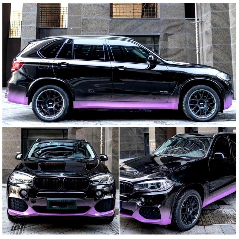 Factory Sell 1.52*18m Black Red Gradient Custom Design Car vinyl wrap color vehicle Wrapping Sticker Film