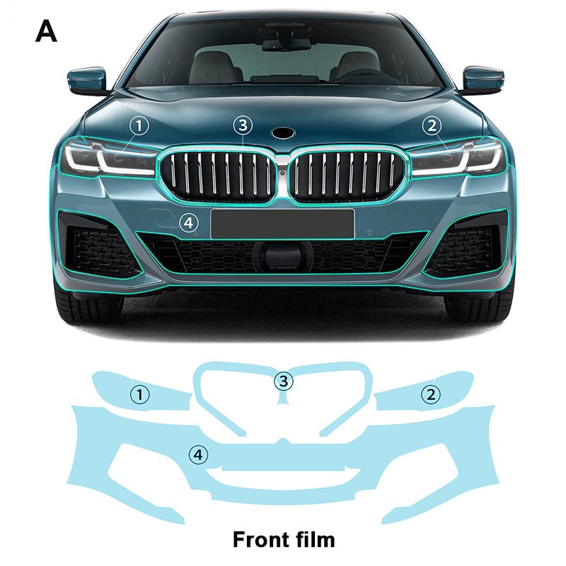 For BMW 5 Series G30 M Sport 2021 2022 2023 each part of TPU PPF pre-cut car film anti-scratch self-repairing transparent film