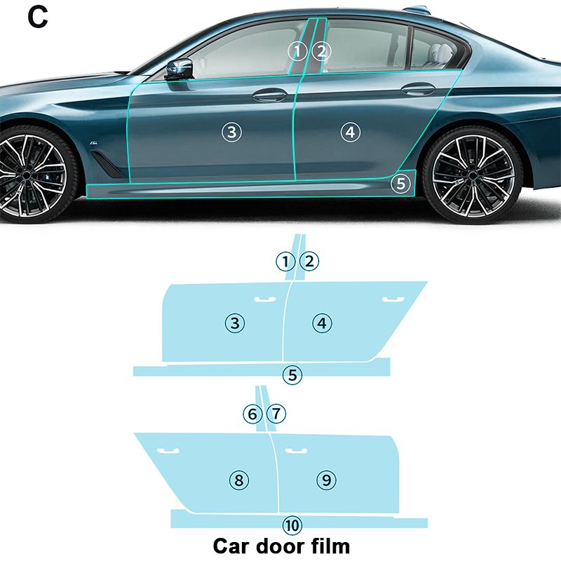 For BMW 5 Series G30 M Sport 2021 2022 2023 each part of TPU PPF pre-cut car film anti-scratch self-repairing transparent film