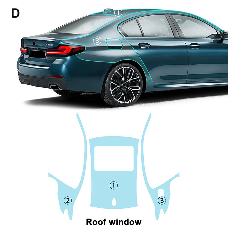 For BMW 5 Series G30 M Sport 2021 2022 2023 each part of TPU PPF pre-cut car film anti-scratch self-repairing transparent film