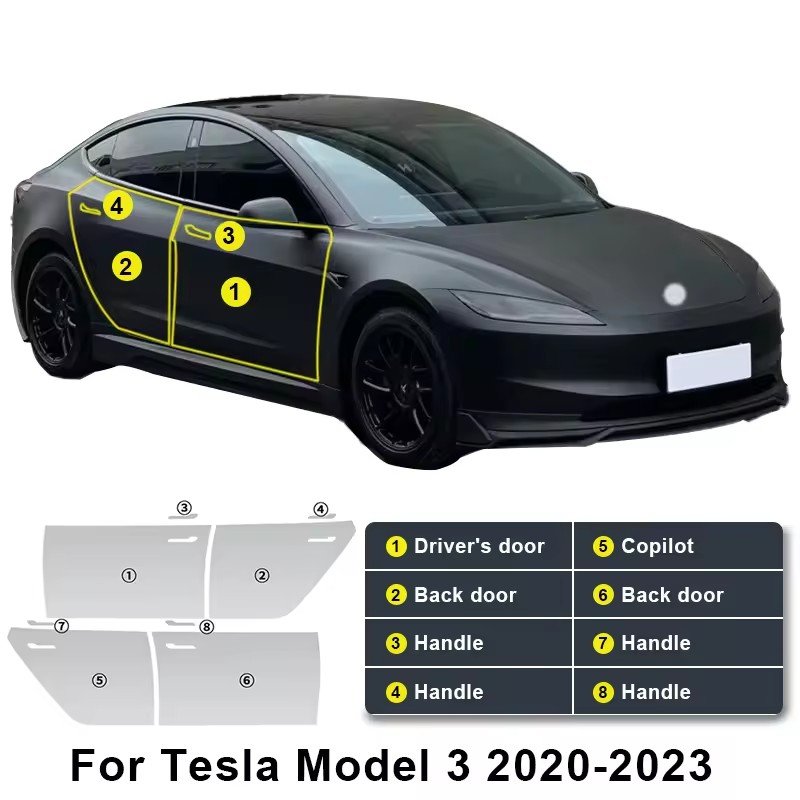 For Tesla Model 3 2024 each part of the film TPU PPF pre-cut car anti-scratch self-healing transparent paint protective film