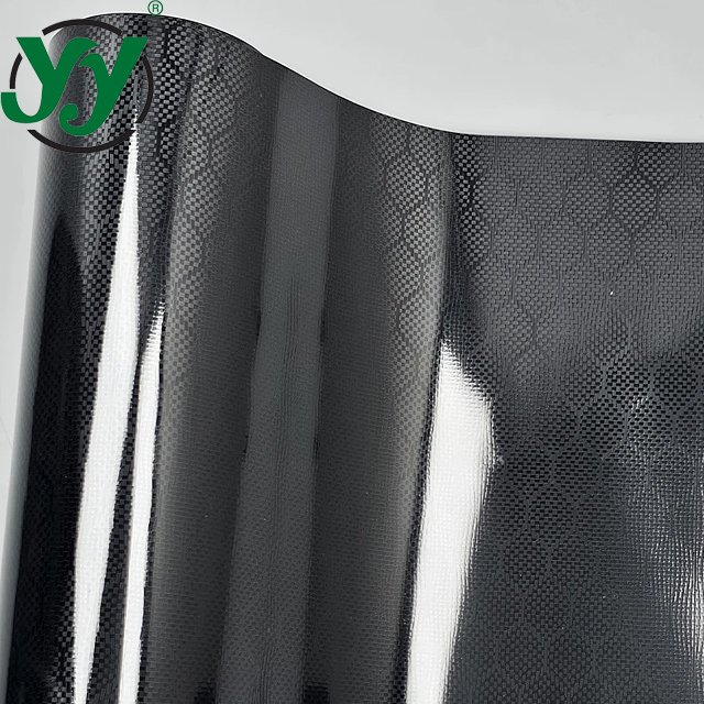 1.52x18m High Glossy Diamond Low Tack Glue PET Liner HEX Honeycomb Forged Carbon Fiber Black Vinyl Car Wrapping Films