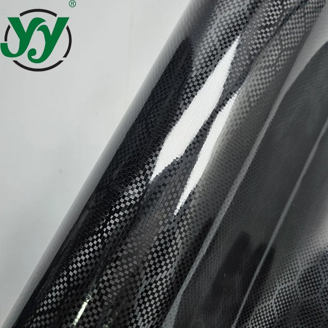 1.52x18m High Glossy Diamond Low Tack Glue PET Liner HEX Honeycomb Forged Carbon Fiber Black Vinyl Car Wrapping Films