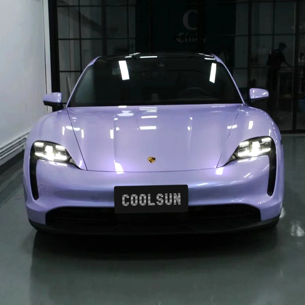 COOL SUN PET Liner PVC Vinyl Chameleon Car Film Double Color Change Silver Purple For Vehicle Wrapping