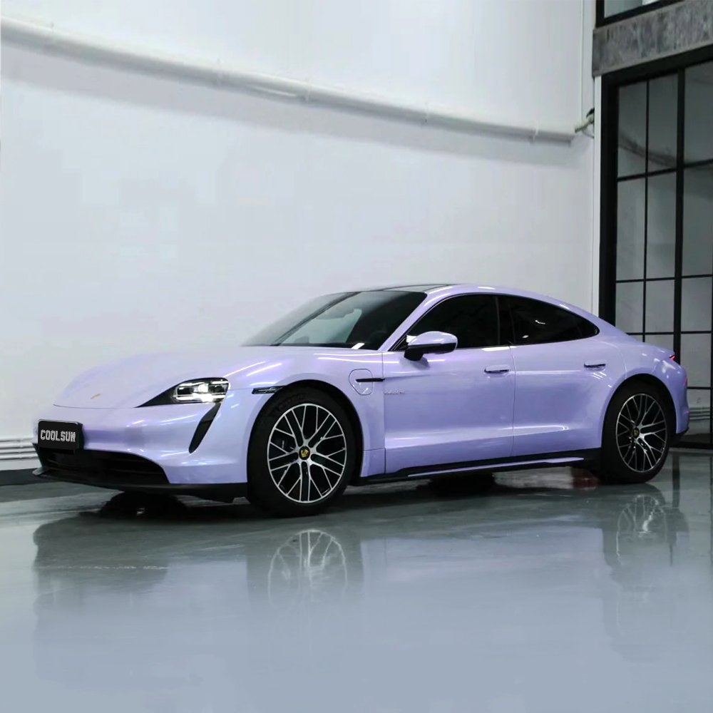 COOL SUN PET Liner PVC Vinyl Chameleon Car Film Double Color Change Silver Purple For Vehicle Wrapping
