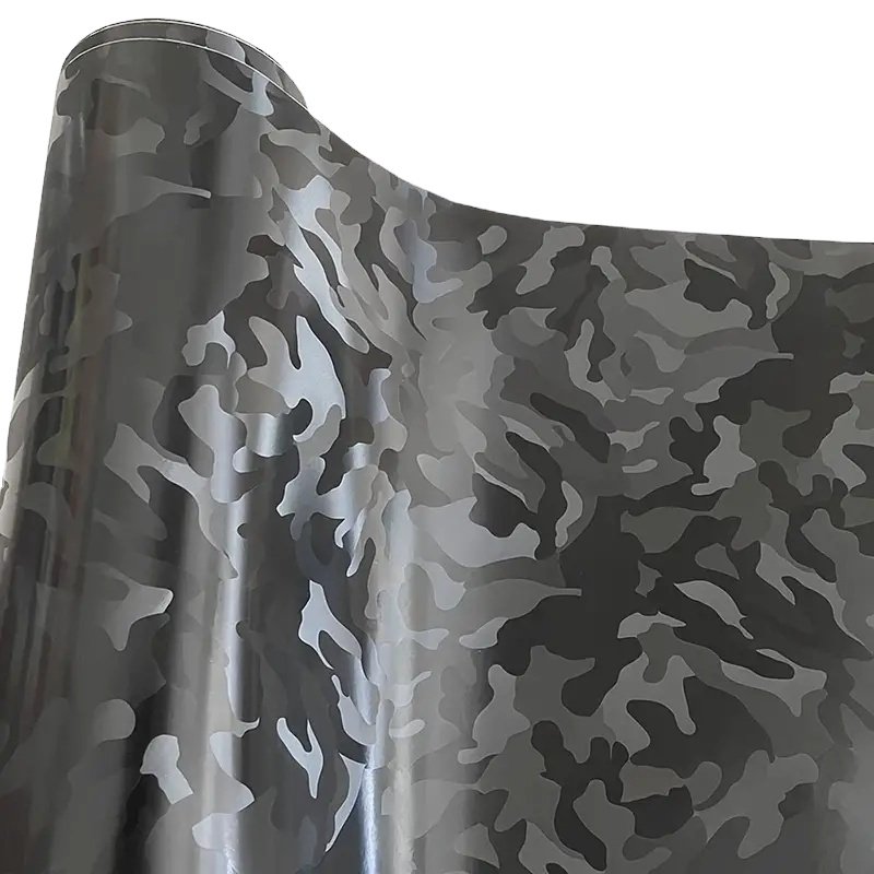 SINOVINYL Wholesale Factory PVC Vinyl Wraps UV Proof Carbon Fiber 3D Pattern Camouflage Camo Ghost Black Car Wrap Vinyl Film Car