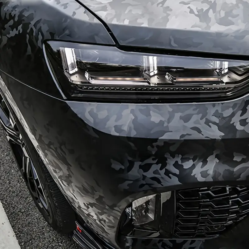 SINOVINYL Wholesale Factory PVC Vinyl Wraps UV Proof Carbon Fiber 3D Pattern Camouflage Camo Ghost Black Car Wrap Vinyl Film Car