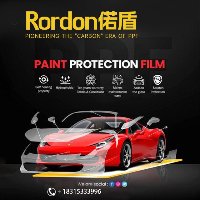 Rordon 7.5mil TPH sticker Paint Protection Car Film Anti scratch Auto Vehicle TPH PPF Self Healing Gloss Black PPF