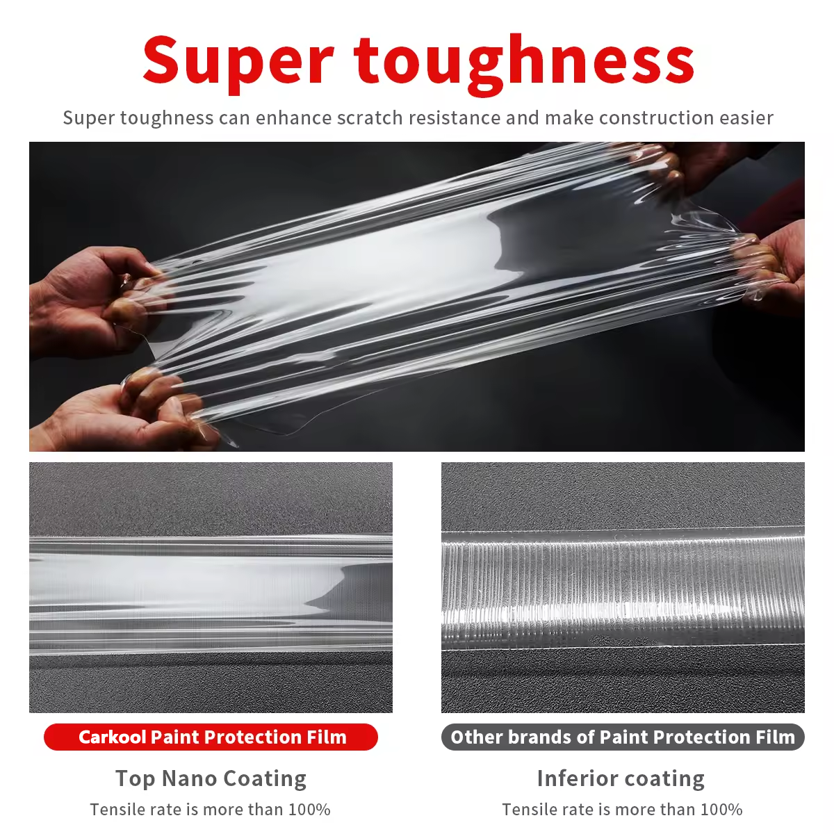 7.5mil Automotive Nano Coated High Glossy Car Films Self-healing Adhesive Wrapping TPU PPF Car Paint Protection Film